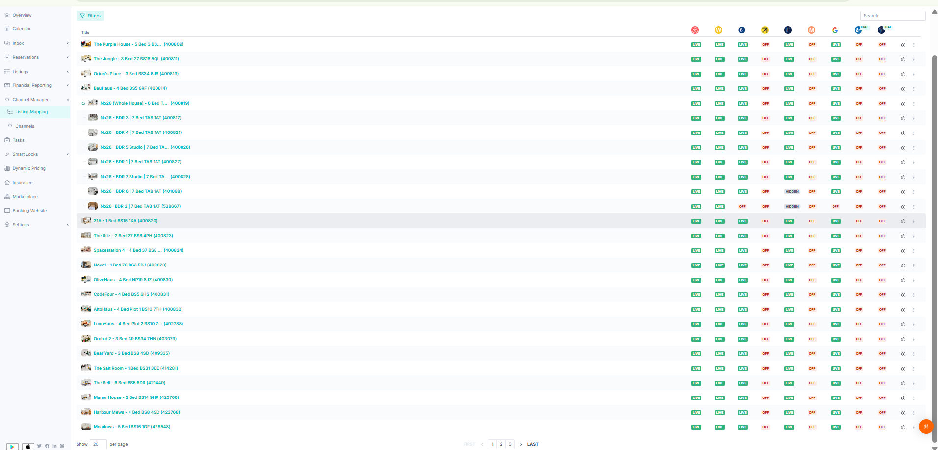 Channel manager sync view